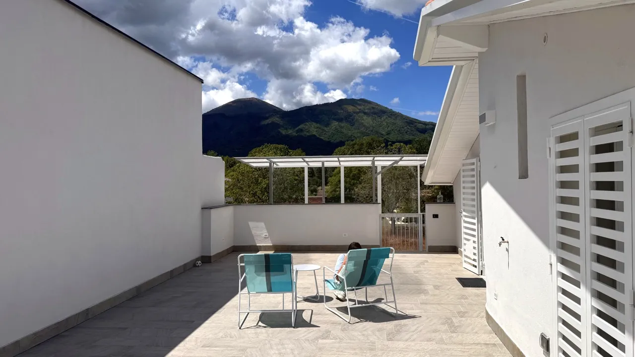 Apartment terrace overlooking Mount Vesuvius